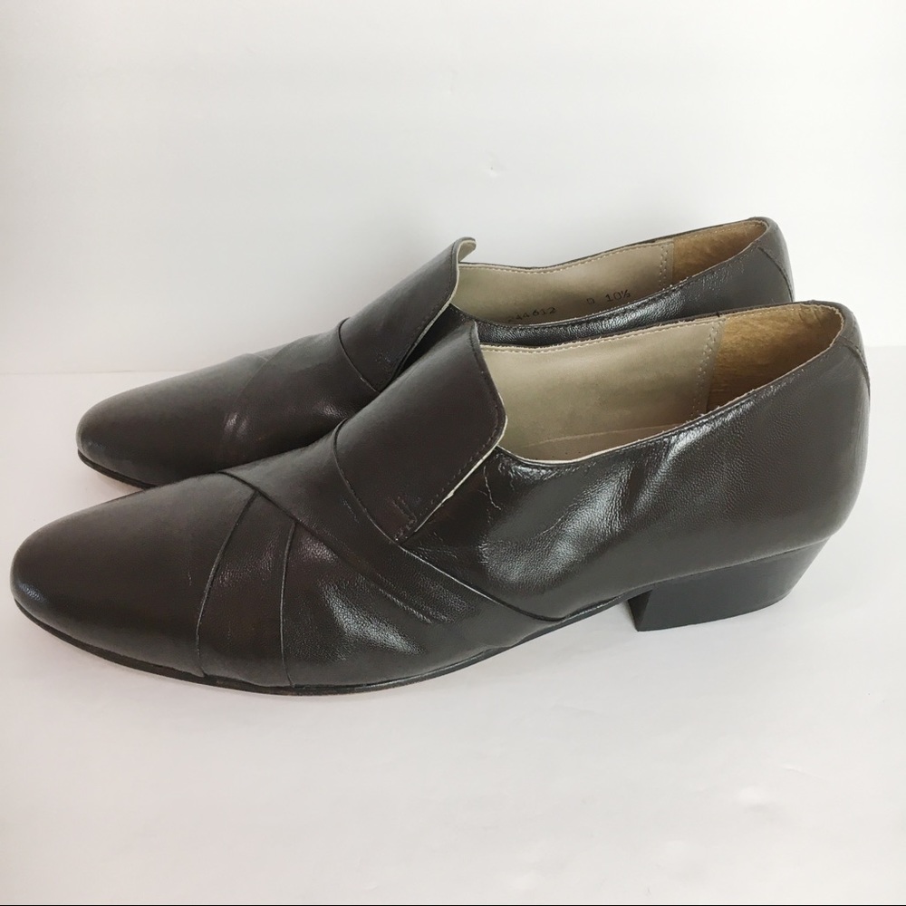 Giorgio Brutini Men's Brown Leather Heeled Loafers - Picture 6 of 11